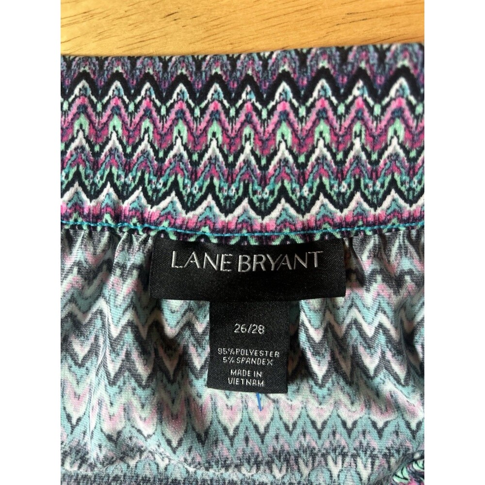 Lane Bryant Maxi Skirt 26/28 Chevron Print Side Slits Stretch Boho Long Plus - Picture 4 of 13